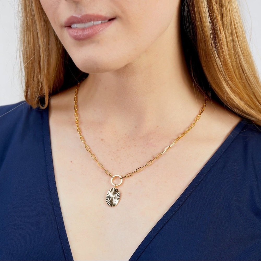 Gorjana Alice Chain Link Pendant Necklace, Gold Plate